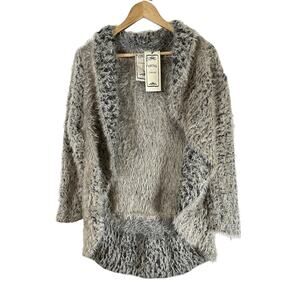 Vintage Concept Cardigan Open Front Neutral Minimalist Faux Fur Woman’s XL NWT